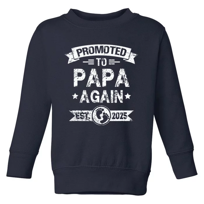 Expecting New Dad Promoted To Papa Again Est. 2025 Toddler Sweatshirt