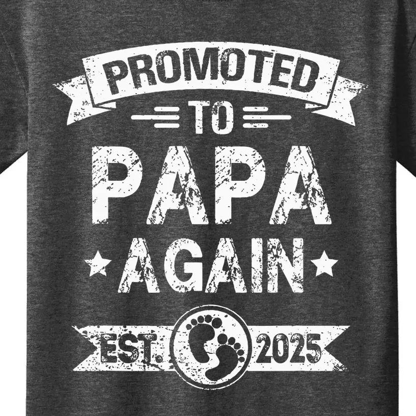 Expecting New Dad Promoted To Papa Again Est. 2025 Kids T-Shirt