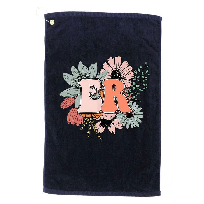 ER Nurse Emergency Room Nurse Floral Style For Nurse Platinum Collection Golf Towel