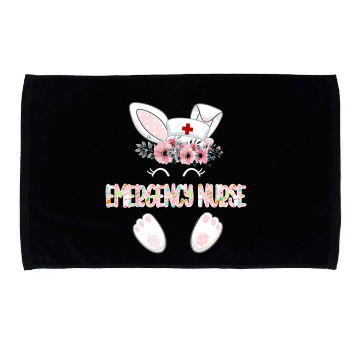 Emergency Nurse Easter Nurse Floral Bunny Gift Microfiber Hand Towel