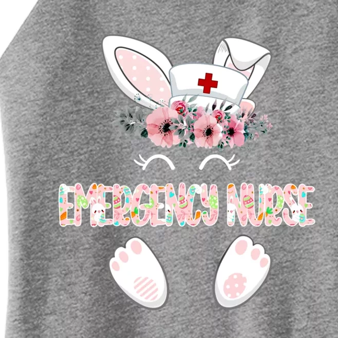 Emergency Nurse Easter Nurse Floral Bunny Gift Women’s Perfect Tri Rocker Tank