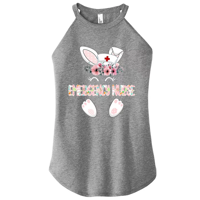 Emergency Nurse Easter Nurse Floral Bunny Gift Women’s Perfect Tri Rocker Tank