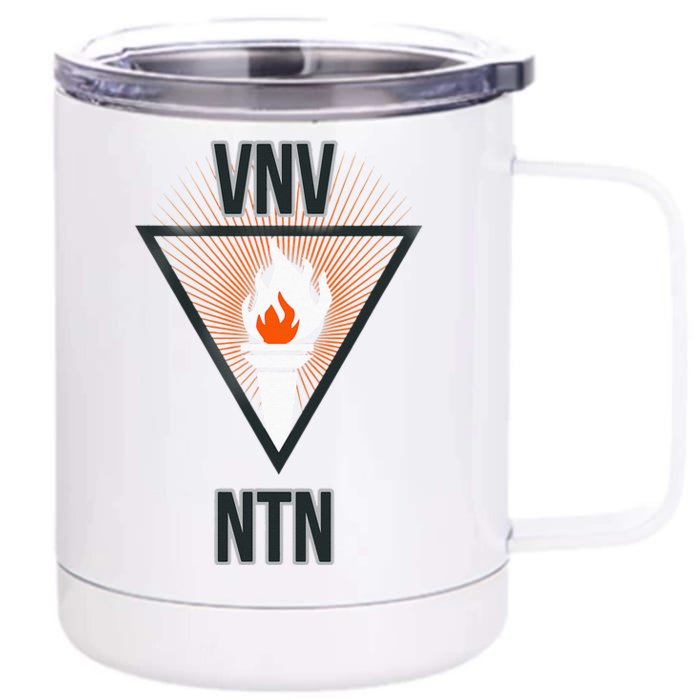 EBM Nation Electronic Body Music PRO VNV NTN Front & Back 12oz Stainless Steel Tumbler Cup