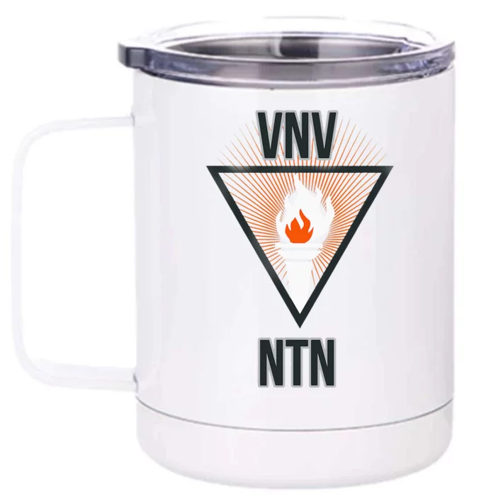 EBM Nation Electronic Body Music PRO VNV NTN Front & Back 12oz Stainless Steel Tumbler Cup