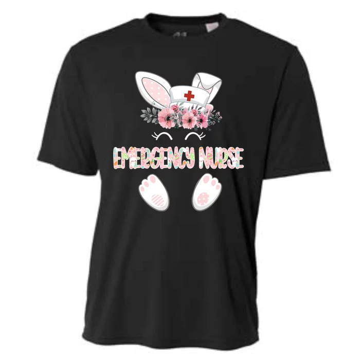 Emergency Nurse Easter Nurse Floral Bunny Cool Gift Cooling Performance Crew T-Shirt