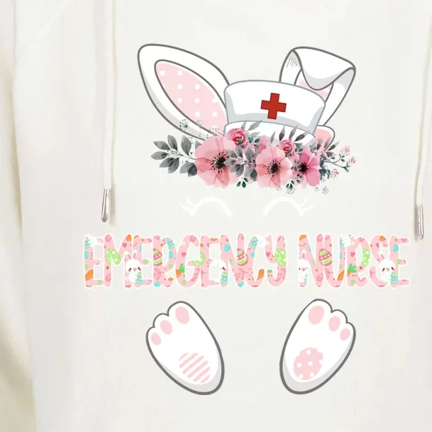 Emergency Nurse Easter Nurse Floral Bunny Cool Gift Womens Funnel Neck Pullover Hood