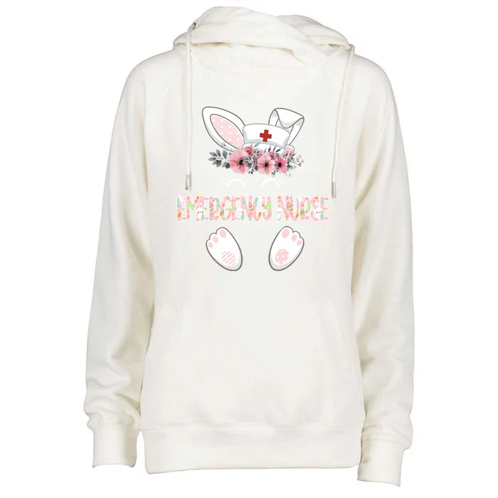 Emergency Nurse Easter Nurse Floral Bunny Cool Gift Womens Funnel Neck Pullover Hood