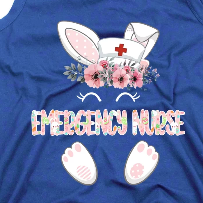 Emergency Nurse Easter Nurse Floral Bunny Cool Gift Tank Top