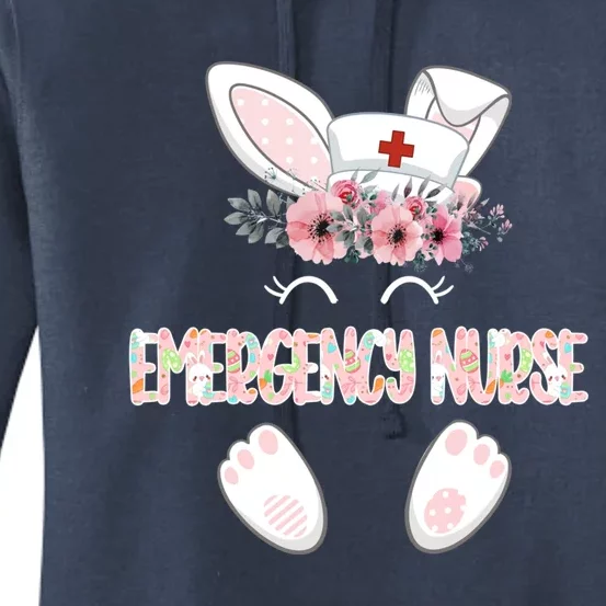 Emergency Nurse Easter Nurse Floral Bunny Cool Gift Women's Pullover Hoodie