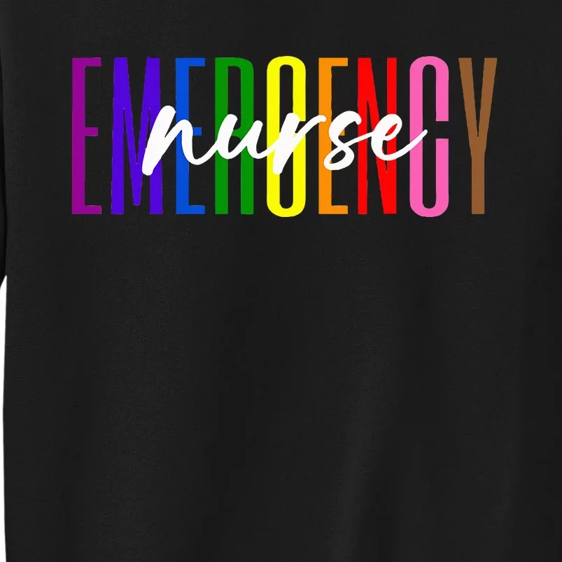 Emergency Nurse ER Nurse Emergency Room Pride Rainbow Sweatshirt