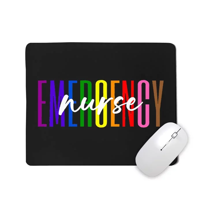 Emergency Nurse ER Nurse Emergency Room Pride Rainbow Mousepad