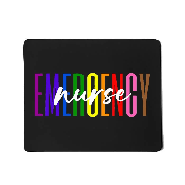 Emergency Nurse ER Nurse Emergency Room Pride Rainbow Mousepad