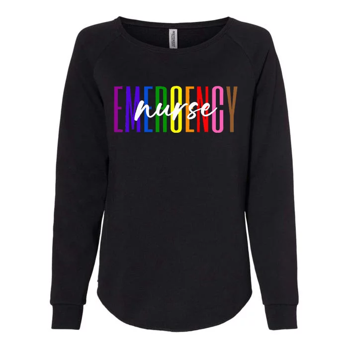 Emergency Nurse ER Nurse Emergency Room Pride Rainbow Womens California Wash Sweatshirt