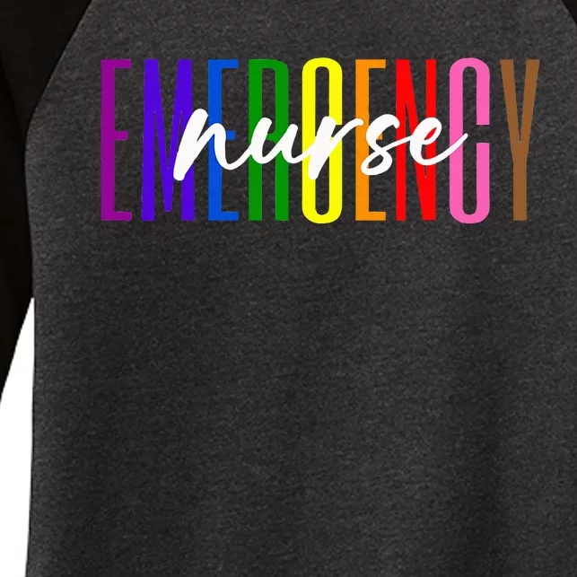 Emergency Nurse ER Nurse Emergency Room Pride Rainbow Women's Tri-Blend 3/4-Sleeve Raglan Shirt