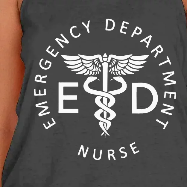 Emergency Nurse ED Nurse ER Emergency Department Nurse Week Women's Knotted Racerback Tank