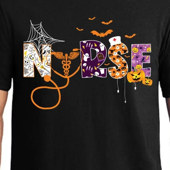 Emergency Nurse Er Nurse Halloween Spooky Season Nursing Pajama Set