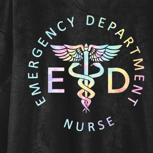 Emergency Nurse ED Nurse ER Emergency Department Nur Tie Dye Hooded Wearable Blanket