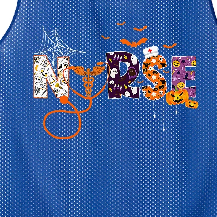 Emergency Nurse ER Nurse Halloween Spooky Season Nursing Mesh Reversible Basketball Jersey Tank