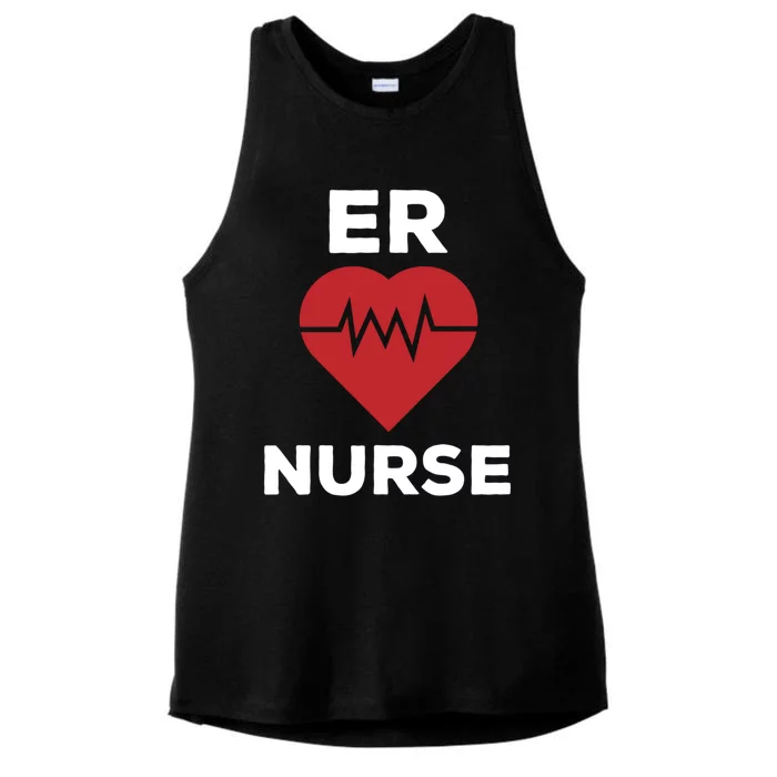 Er Nurse Emergency Room Nurse Heartbeat Nursing Gift Ladies Tri-Blend Wicking Tank