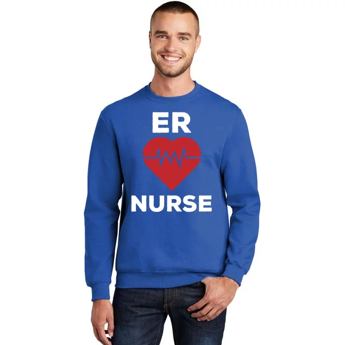 Er Nurse Emergency Room Nurse Heartbeat Nursing Gift Sweatshirt