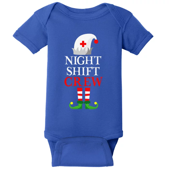 Elf Nursing Funny Christmas Nurse Night Shift Crew Baby Bodysuit