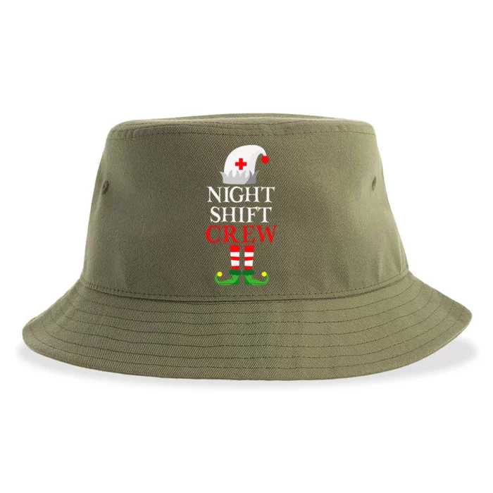 Elf Nursing Funny Christmas Nurse Night Shift Crew Sustainable Bucket Hat