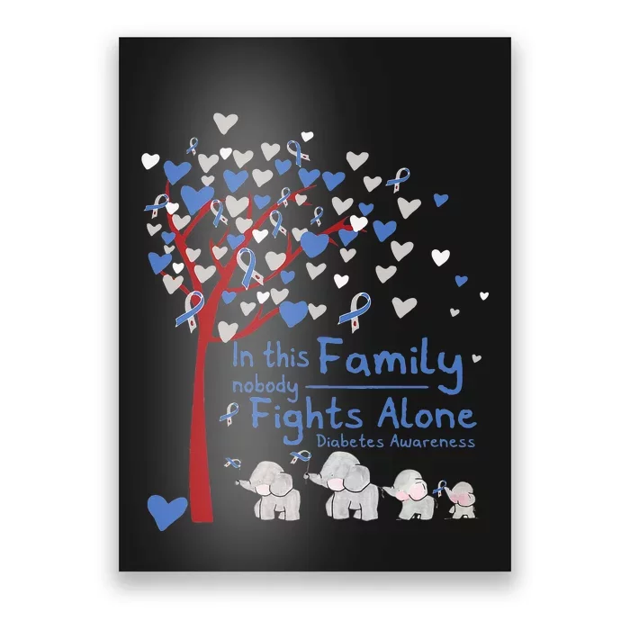 Elephants Nobody Fights Alone T1d Diabetes Awareness Poster