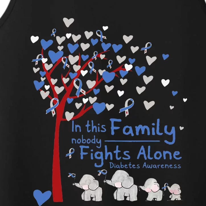 Elephants Nobody Fights Alone T1d Diabetes Awareness Performance Tank