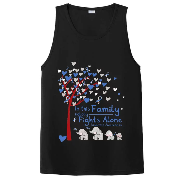 Elephants Nobody Fights Alone T1d Diabetes Awareness Performance Tank