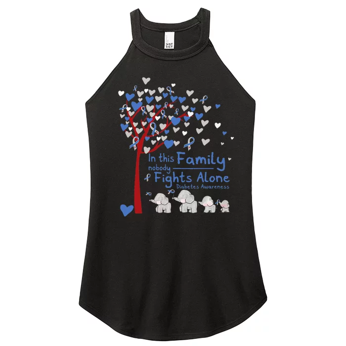 Elephants Nobody Fights Alone T1d Diabetes Awareness Women’s Perfect Tri Rocker Tank