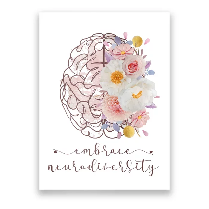 Embrace Neurodiversity Flower And Brain Brain Anatomy Autism Awareness ...