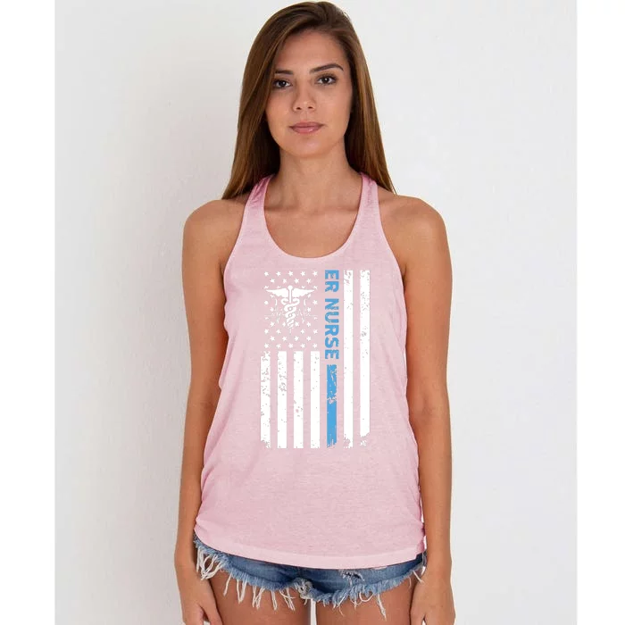 ER Nurse Funny Women's Knotted Racerback Tank