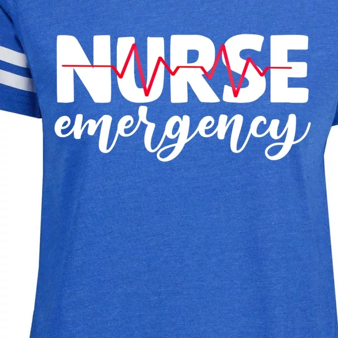 Emergency Nurse Funny Er Nursing School Gift Enza Ladies Jersey Football T-Shirt