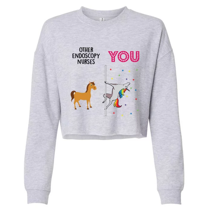 Endoscopy Nurse Funny Unicorn Gift Cropped Pullover Crew