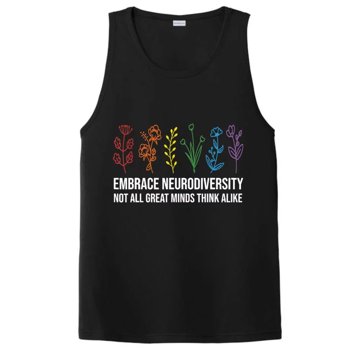 Embrace Neurodiversity flower Autism Awareness Mom Gifts Performance Tank