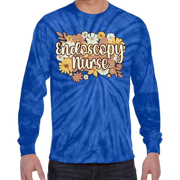 Endoscopy Nurse Flowers Endoscopy Nursing Gift Tie-Dye Long Sleeve Shirt