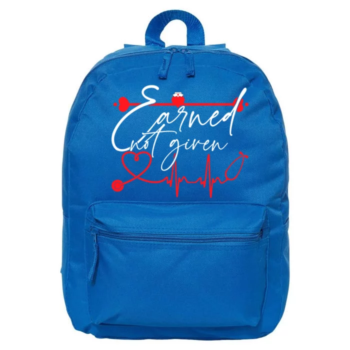 Earned Not Given Funny Rn Registered Nurse Gift 16 in Basic Backpack