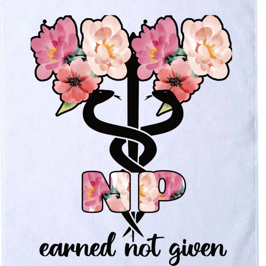 Earned Not Given Proud Nurse Practitioner Funny Gift Platinum Collection Golf Towel