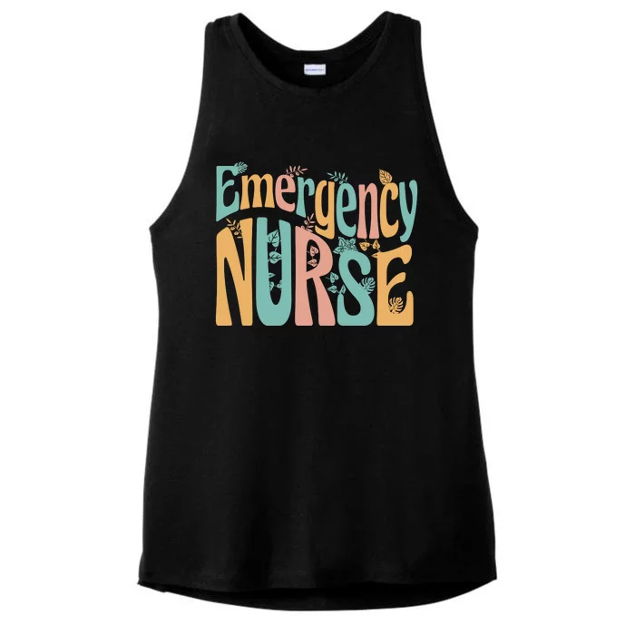 Emergency Nurse Groovy Ladies Tri-Blend Wicking Tank