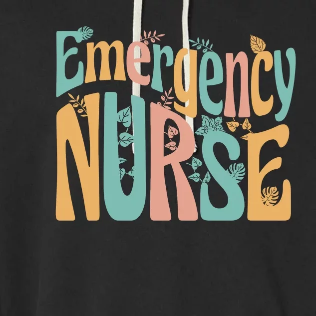 Emergency Nurse Groovy Garment-Dyed Fleece Hoodie