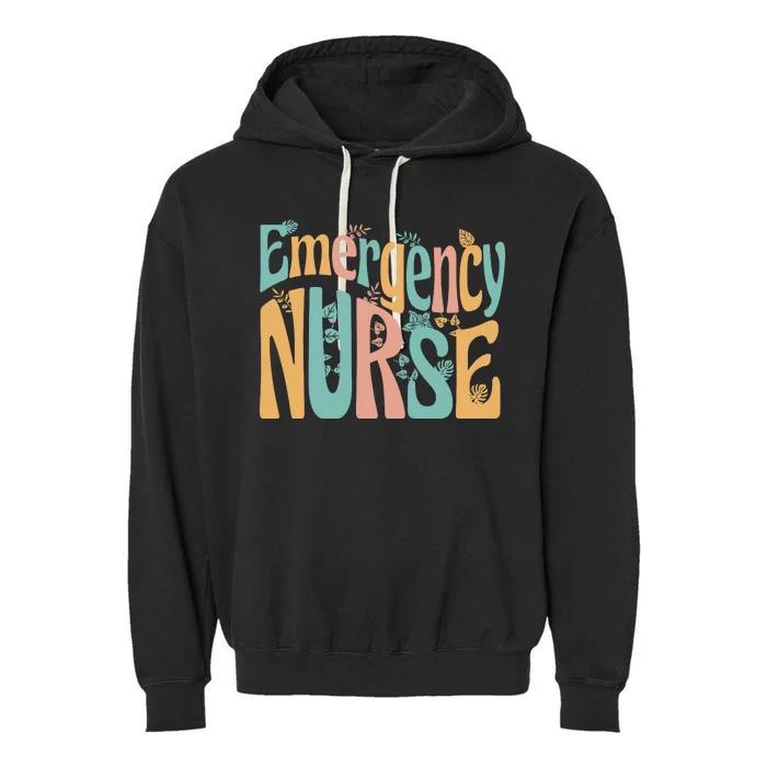 Emergency Nurse Groovy Garment-Dyed Fleece Hoodie