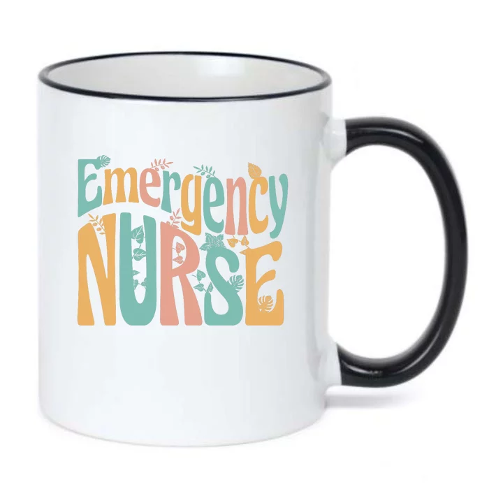 Emergency Nurse Groovy Black Color Changing Mug