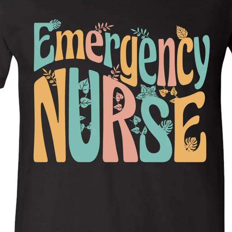 Emergency Nurse Groovy V-Neck T-Shirt