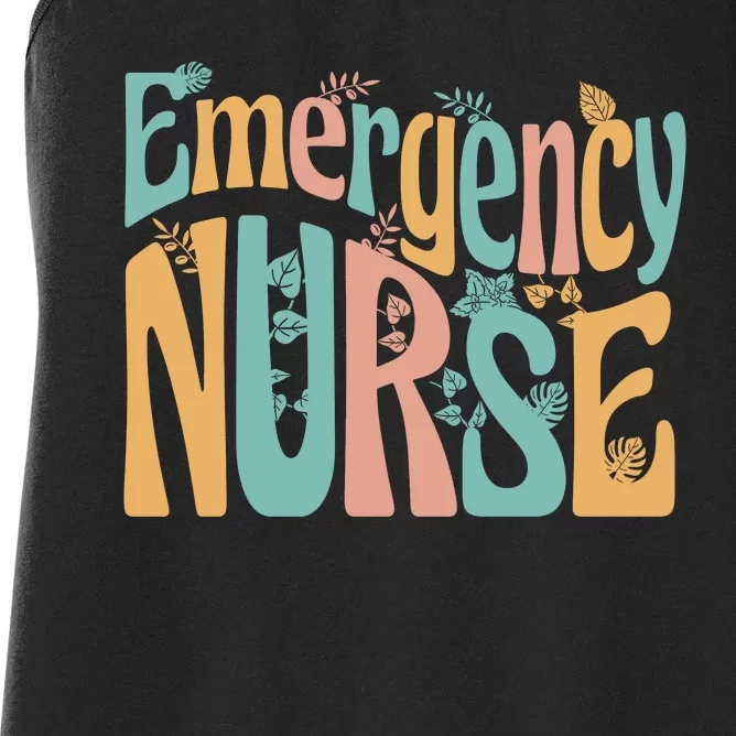 Emergency Nurse Groovy Women's Racerback Tank