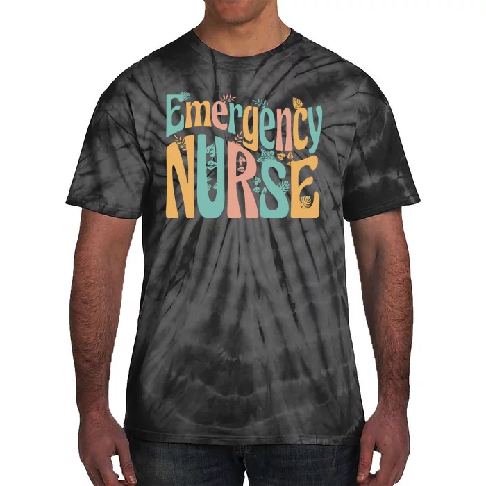 Emergency Nurse Groovy Tie-Dye T-Shirt