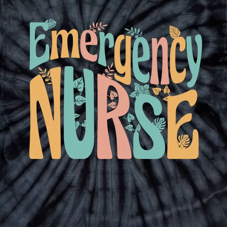 Emergency Nurse Groovy Tie-Dye T-Shirt