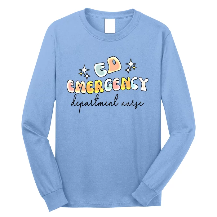 Ed Nursing Groovy Emergency Departt Nurse Gift Long Sleeve Shirt