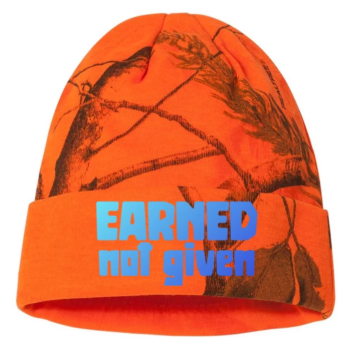 Earned Not Given Gym Workout Fitness Motivation Design E381 Gift Kati - 12in Camo Beanie