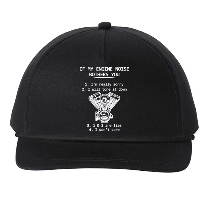 Engine Noise Bothering You I Don't Care Snapback Five-Panel Rope Hat