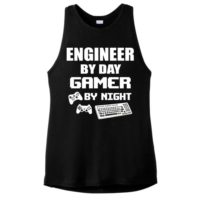 Engineer By Day Gamer By Night Ladies Tri-Blend Wicking Tank